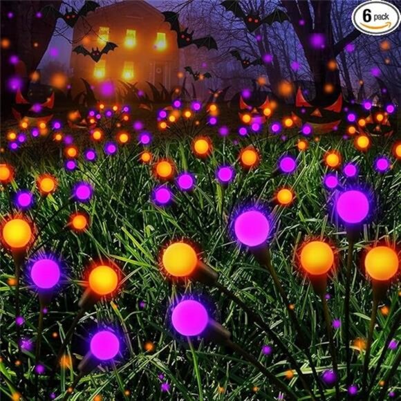 Halloween Decorations Outdoor, 6 Pack Solar Firefly Lights Outdoor, 48 - Picture 7 of 7